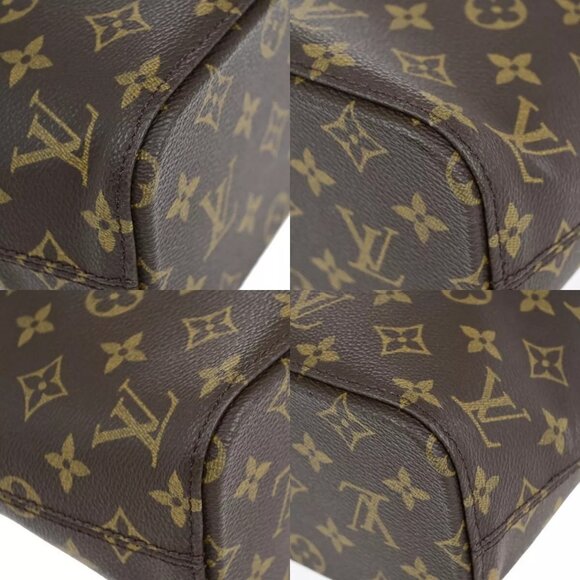 LOUIS VUITTON Logo Luco Shoulder Tote Bag Monogram Leather Brown - Picture 8 of 16